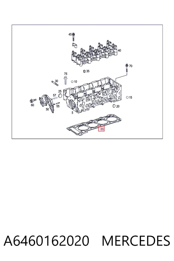 Vedante de cabeça de motor (CBC) A6460162020 Mercedes