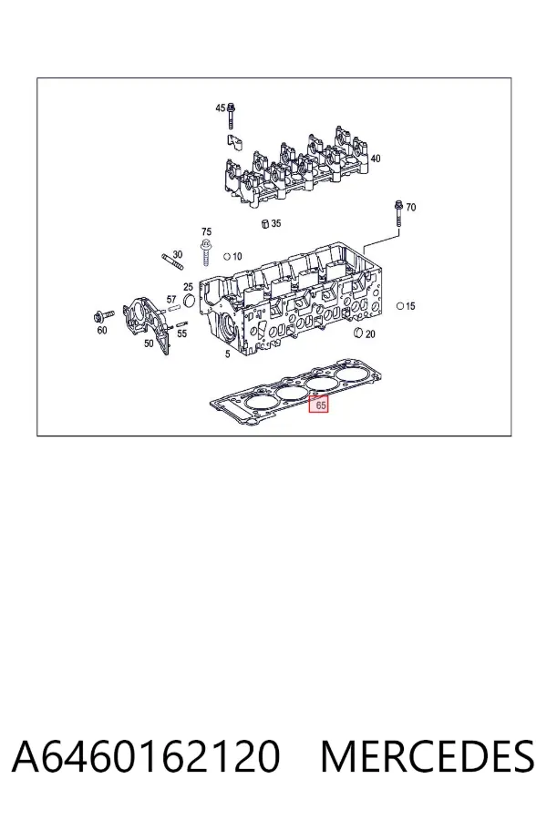 Vedante de cabeça de motor (CBC) A6460162120 Mercedes