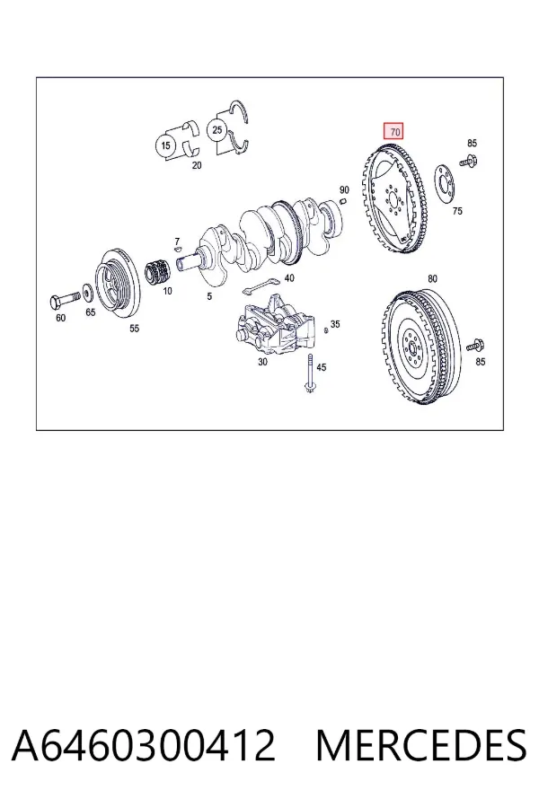 Volante de motor A6460300412 Mercedes