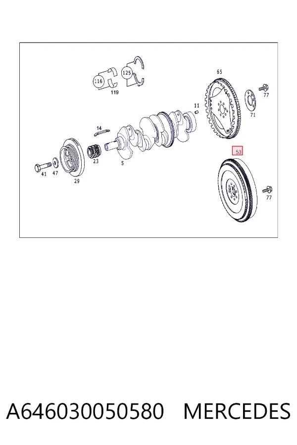 Volante de motor A646030050580 Mercedes