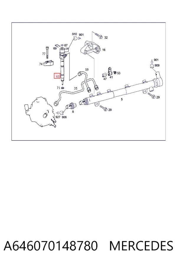 Injetor de injeção de combustível A646070148780 Mercedes