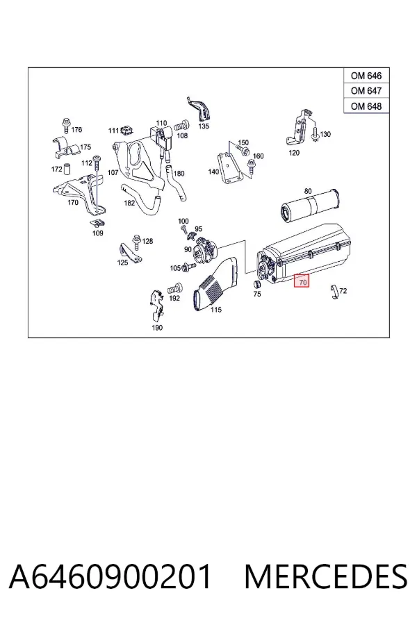 Caixa de filtro de ar A6460900201 Mercedes