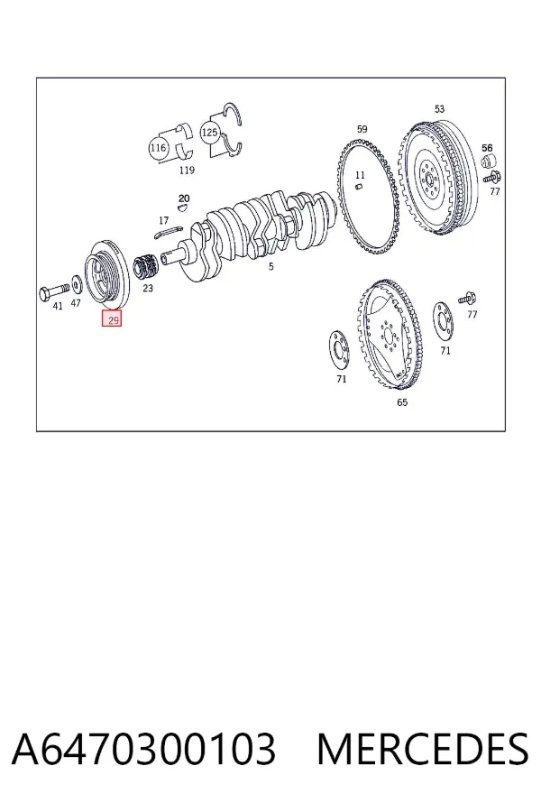 Polia de cambota A6470300103 Mercedes