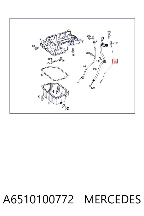 Sonda (indicador) do nível de óleo no motor A6510100772 Mercedes