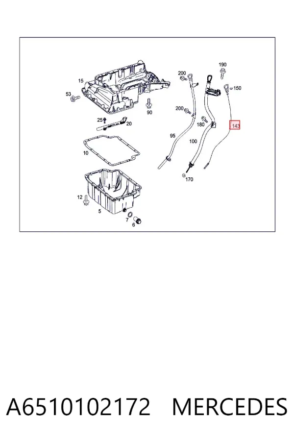 Sonda (indicador) do nível de óleo no motor A6510102172 Mercedes