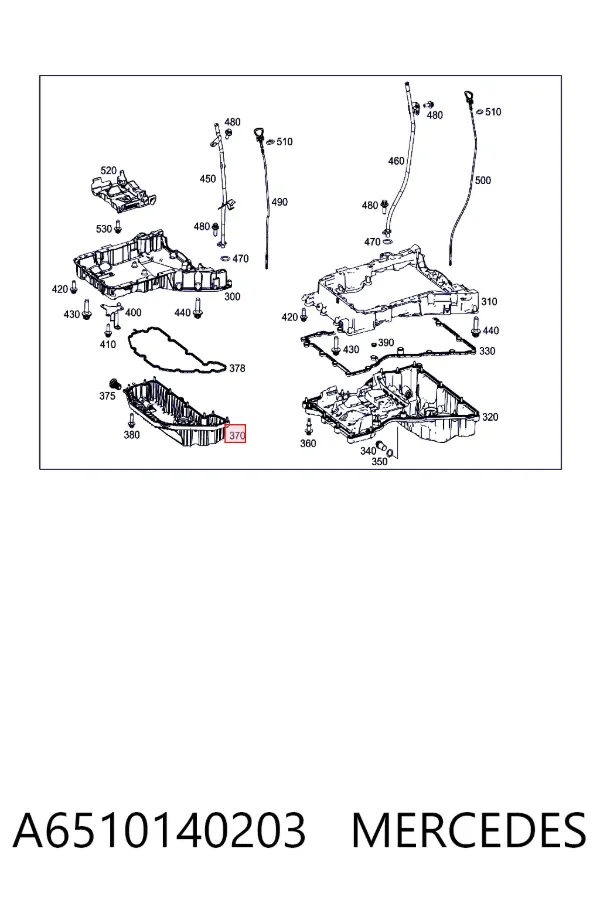 Panela de óleo de cárter do motor, parte inferior A6510140203 Mercedes