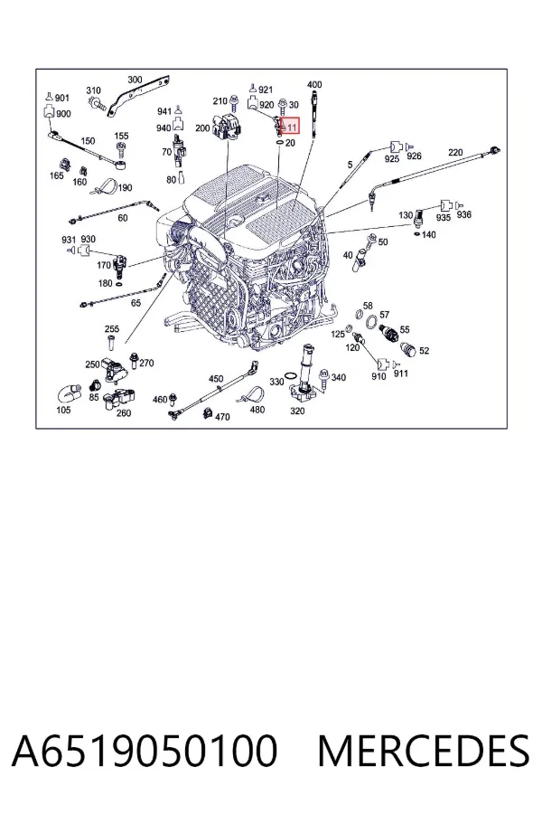 Sensor de posição da árvore distribuidora A6519050100 Mercedes