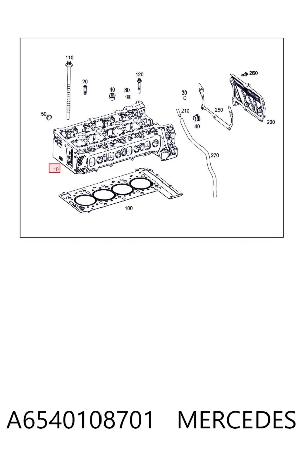 Cabeça de motor (CBC) A6540108701 Mercedes
