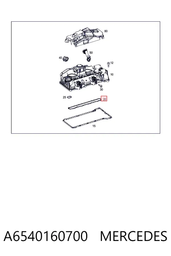 Vedante interno da tampa de válvulas de motor A6540160700 Mercedes