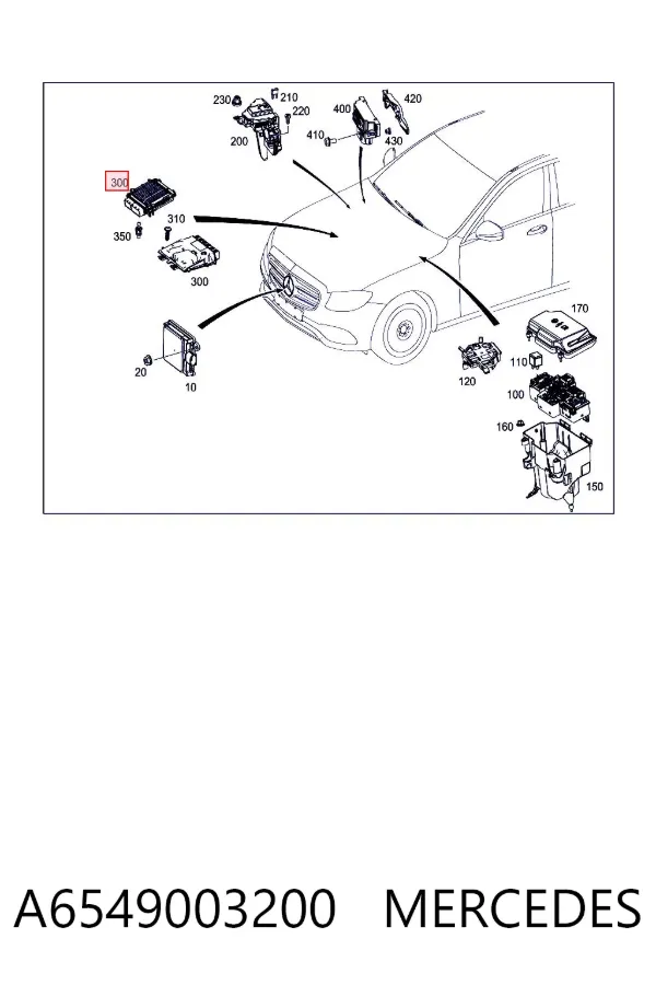 Módulo de direção (Centralina eletrônica) de motor A6549003200 Mercedes