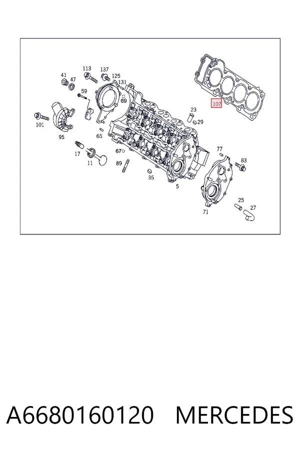 Vedante de cabeça de motor (CBC) A6680160120 Mercedes