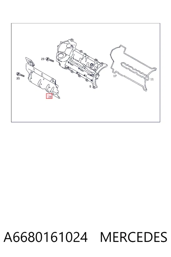 Tampa de motor decorativa A6680161024 Mercedes