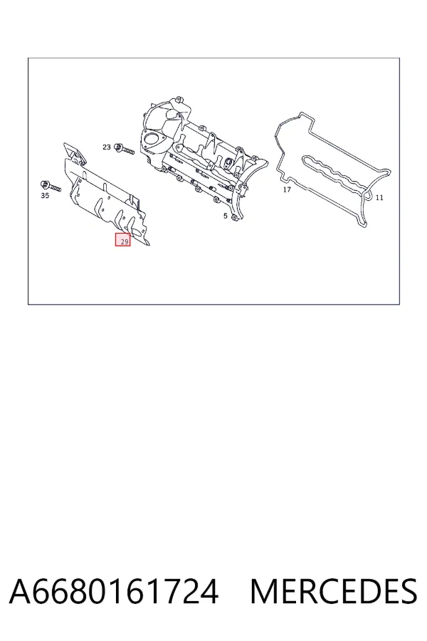 Tampa de motor decorativa A6680161724 Mercedes