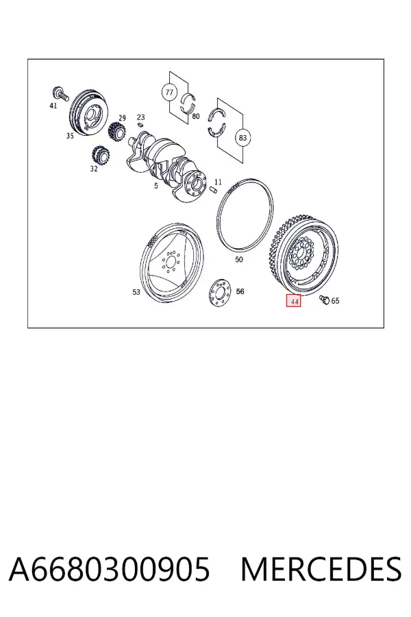 Volante de motor A6680300905 Mercedes
