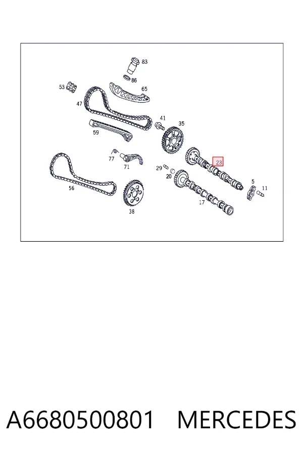 Árvore distribuidora de motor de admissão Mercedes A W168