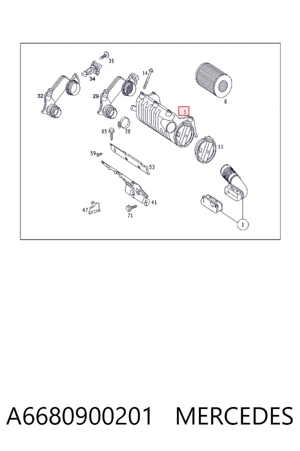 Caixa de filtro de ar A6680900201 Mercedes