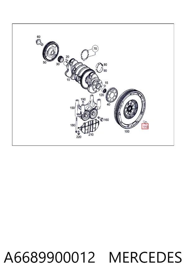 Parafuso de fixação de volante A6689900012 Mercedes