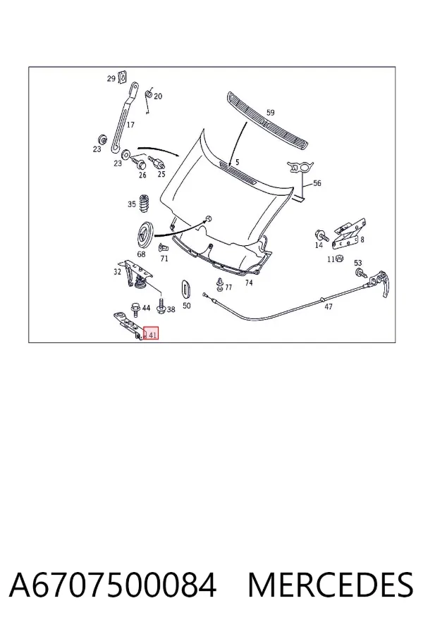Fecho da capota A6707500084 Mercedes