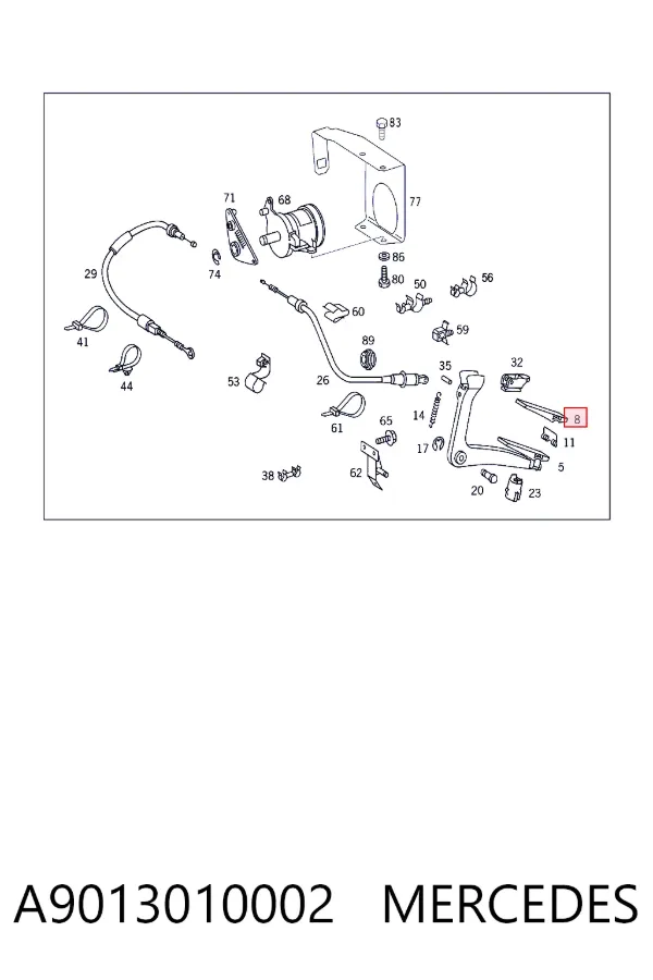 Pedal de gás (de acelerador) A9013010002 Mercedes