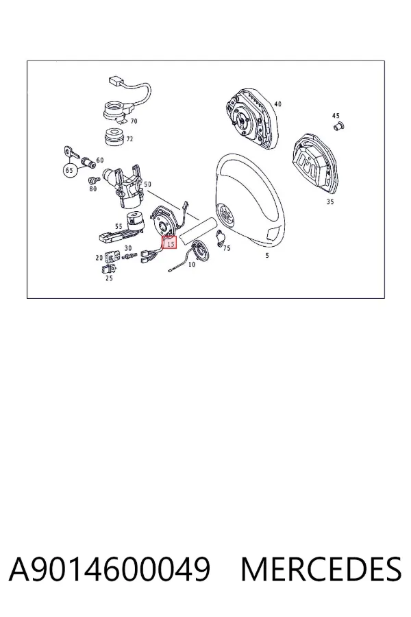 Anel AIRBAG de contato, cabo plano do volante A9014600049 Mercedes