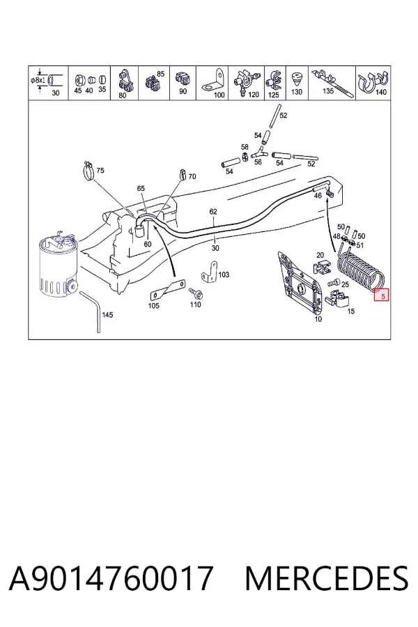 Radiador de esfriamento de combustível A9014760017 Mercedes