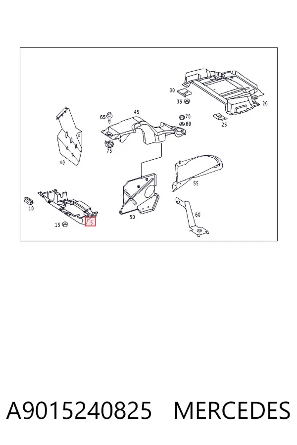 Proteção de motor, de panela (da seção de motor) A9015240825 Mercedes