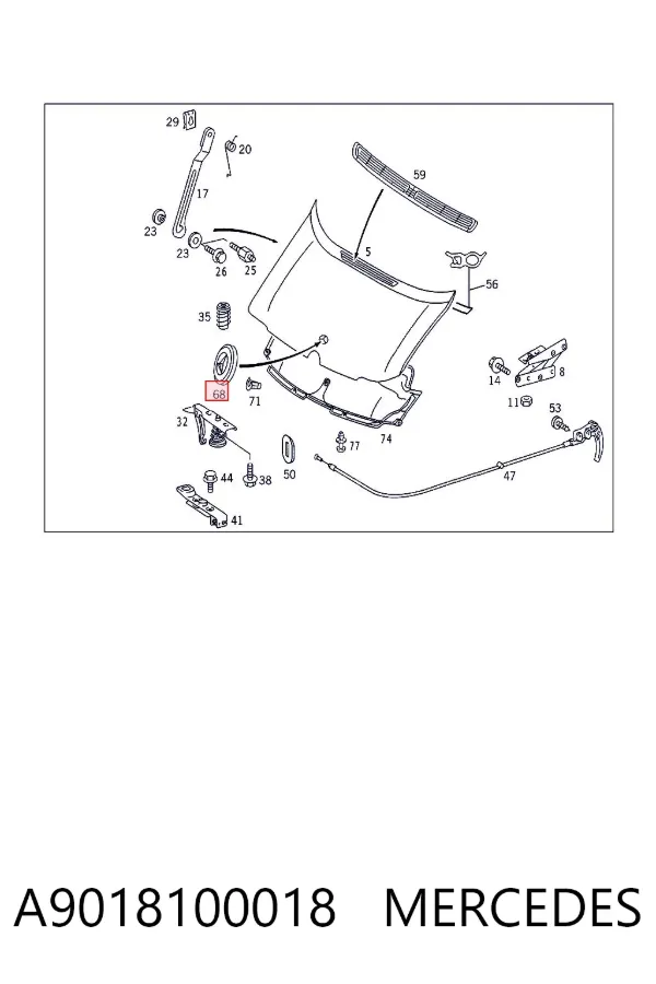 Emblema da capota A9018100018 Mercedes