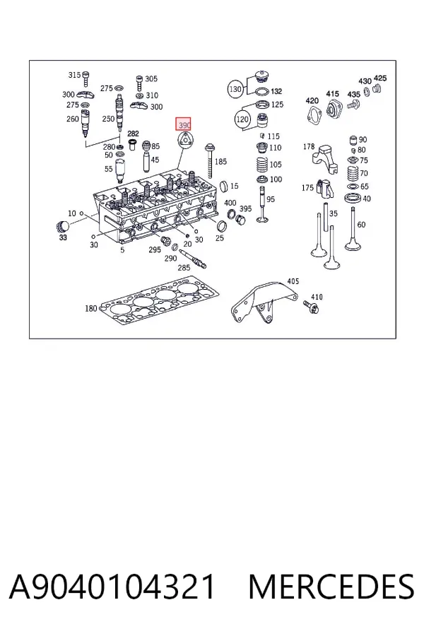 Kit superior de vedantes de motor A9040104321 Mercedes