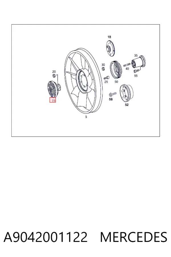 Acoplamento viscoso de ventilador de esfriamento A9042001122 Mercedes