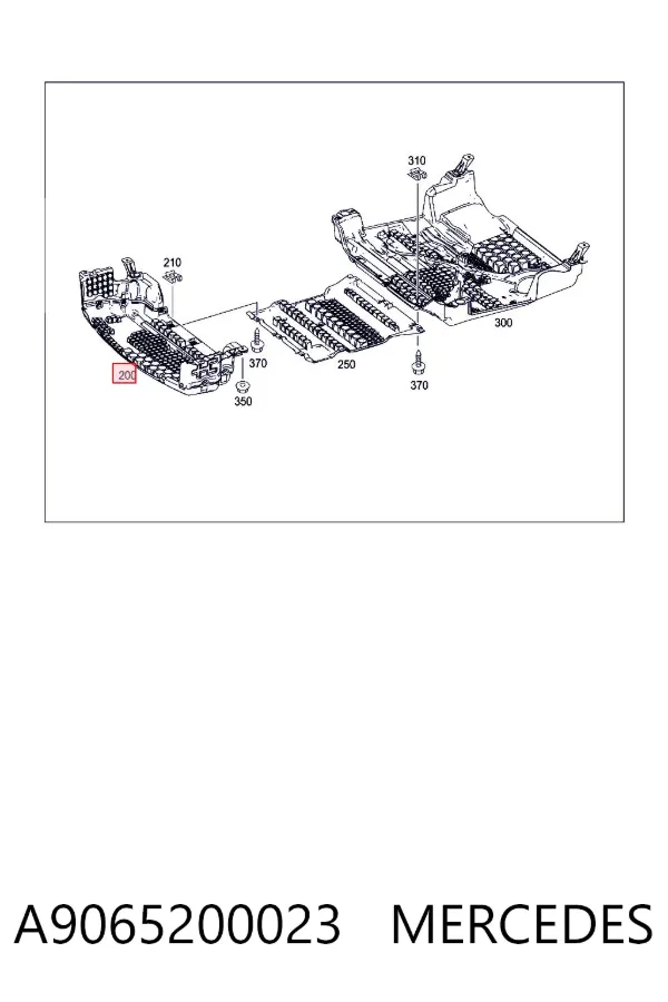 Proteção de motor dianteira A9065200023 Mercedes