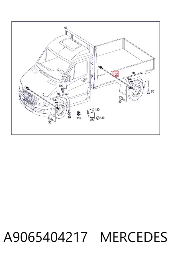 Sensor ABS traseiro direito A9065404217 Mercedes
