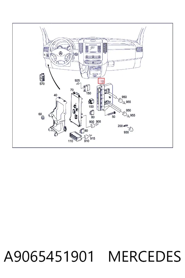 Unidade de controlo de sinais SAM A9065451901 Mercedes