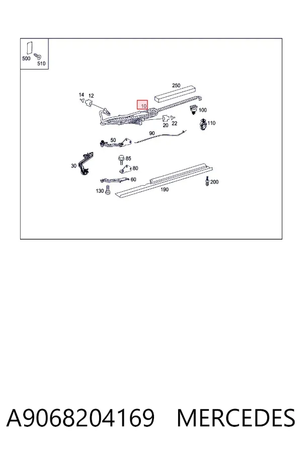 Fios isolados da porta lateral deslizante direita A9068204169 Mercedes