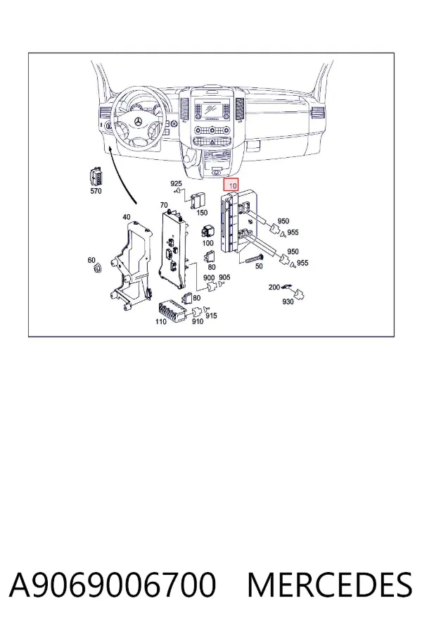 Unidade de controlo de sinais SAM A9069006700 Mercedes