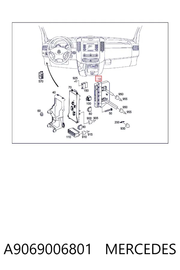 Unidade de controlo de sinais SAM A9069006801 Mercedes