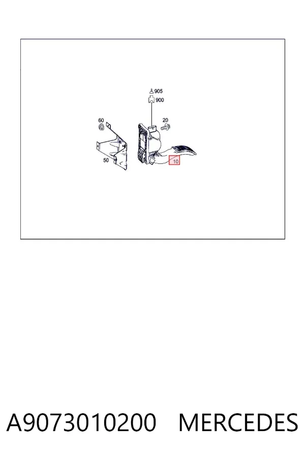 Pedal de gás (de acelerador) A9073010200 Mercedes