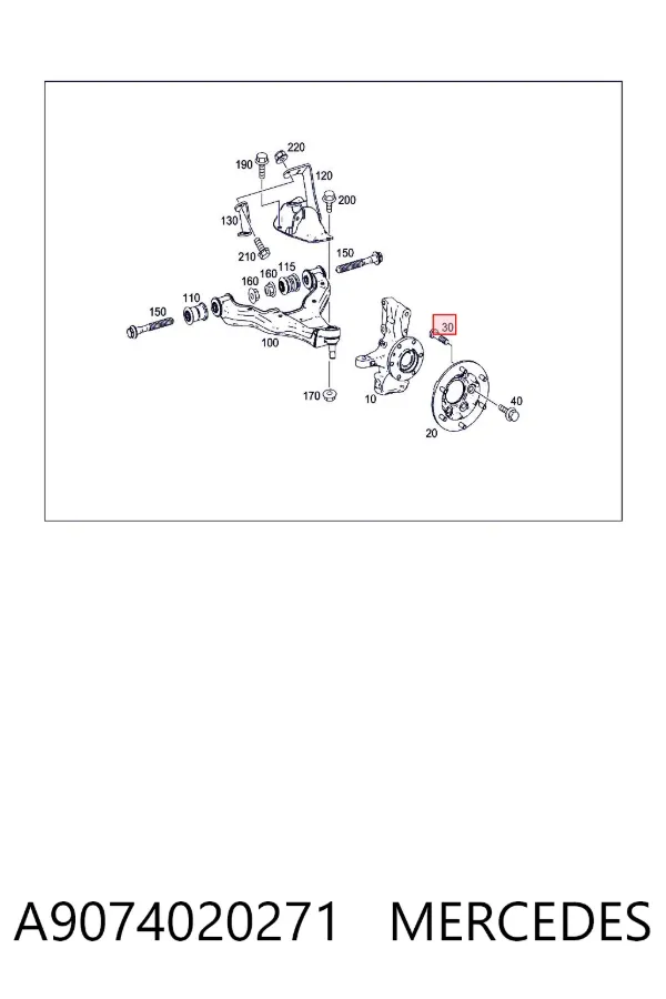 Parafuso de roda A9074020271 Mercedes