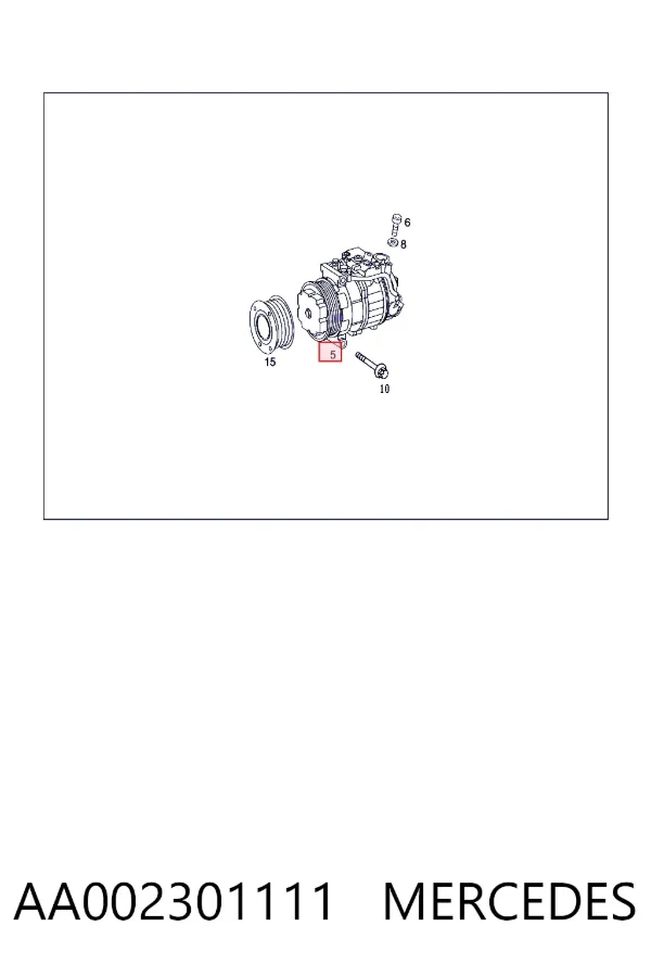Compressor de aparelho de ar condicionado AA002301111 Mercedes
