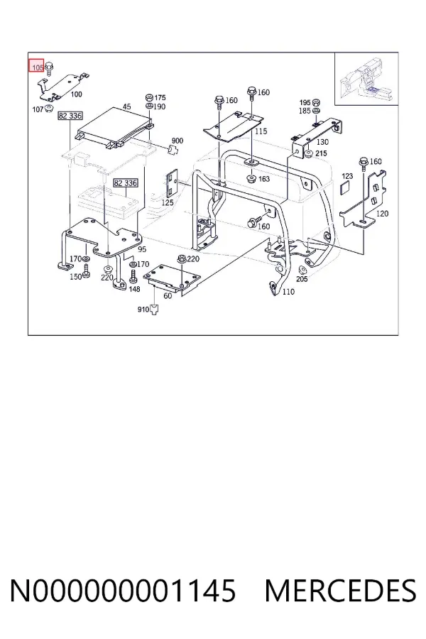 Parafuso de panela de motor N000000001145 Mercedes