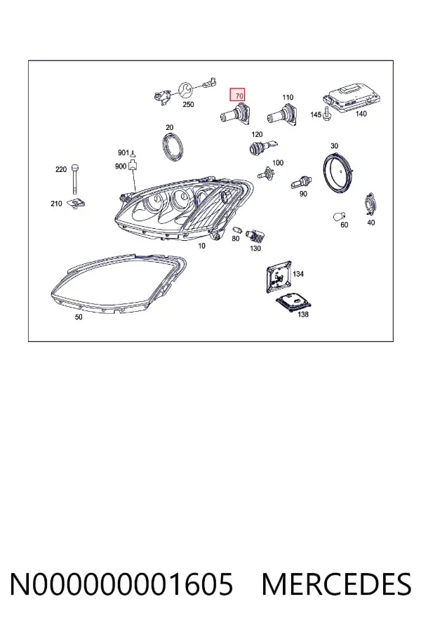 Lâmpada halógena N000000001605 Mercedes