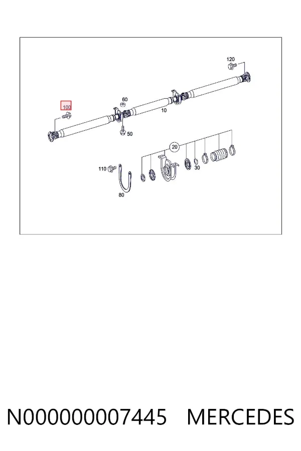 Parafuso da junta universal N000000007445 Mercedes