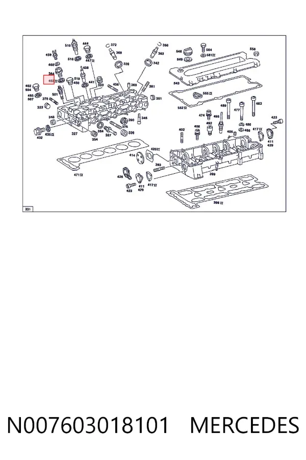 Vedante de rolha de panela de motor N007603018101 Mercedes