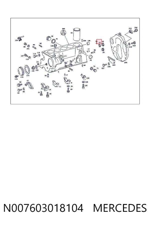 Vedante de rolha de panela de motor N007603018104 Mercedes