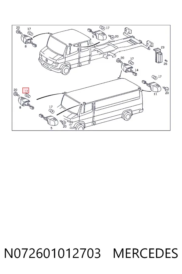 Bloco silencioso dianteiro do braço oscilante inferior N072601012703 Mercedes