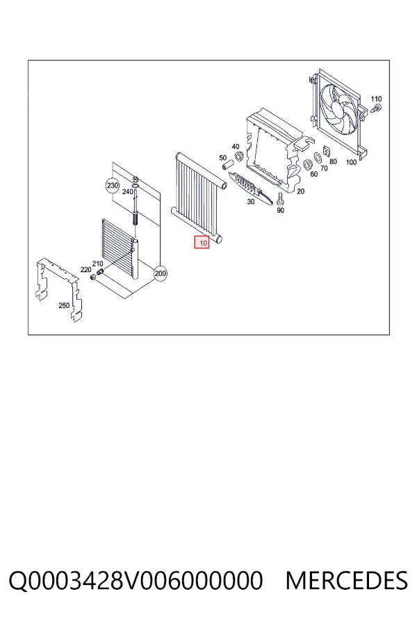Radiador de esfriamento de motor Q0003428V006000000 Mercedes