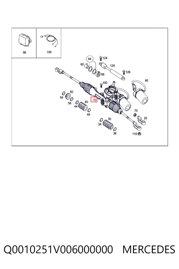 Cremalheira da direção Q0010251V006000000 Mercedes