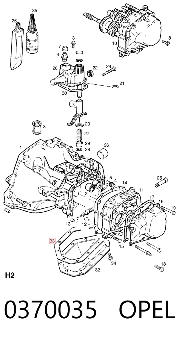 Vedante de panela da Caixa Automática de Mudança/Caixa Mecânica de Mudança 0370035 Opel