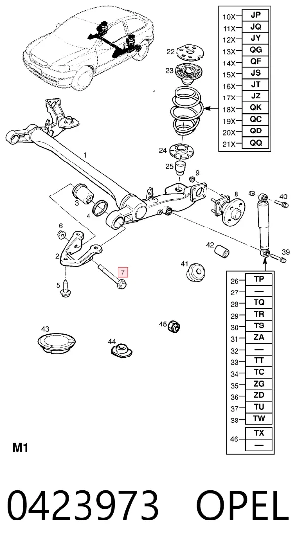 Parafuso de fixação de viga traseira (de plataforma veicular) 423973 General Motors