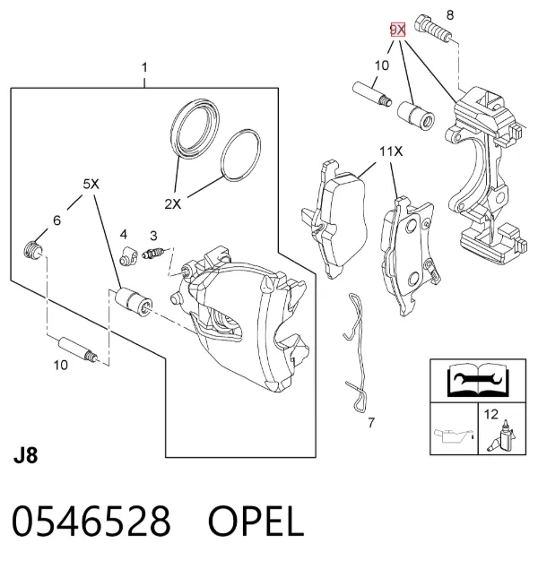 Braçadeira do freio de suporte dianteiro 93179706 Peugeot/Citroen