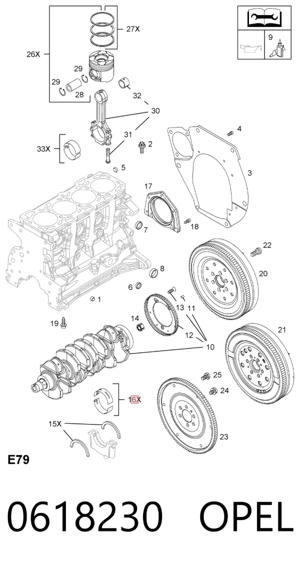 Anel de sincronizador 0618230 Opel